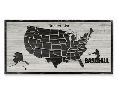 Baseball Bucket List Map | Mark Stadiums US Map Howdy Owl 