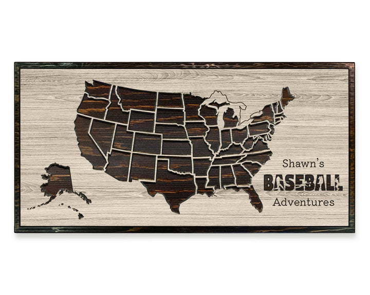 Baseball US Map Wall Art