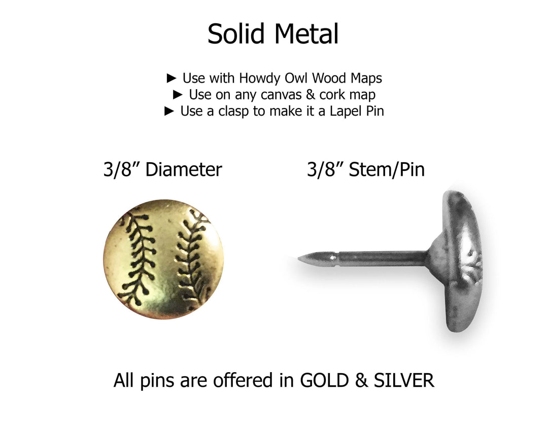 baseball push pins and lapel pins