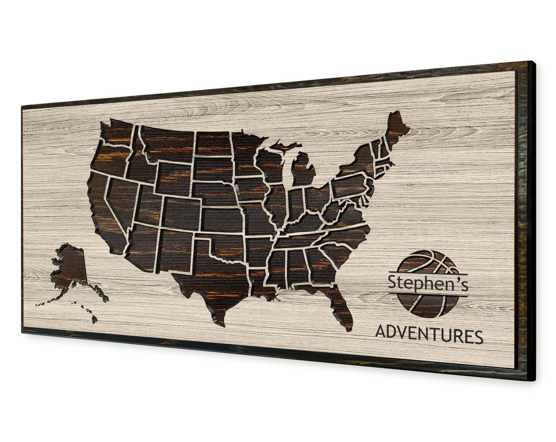 Basketball Push Pin US Map