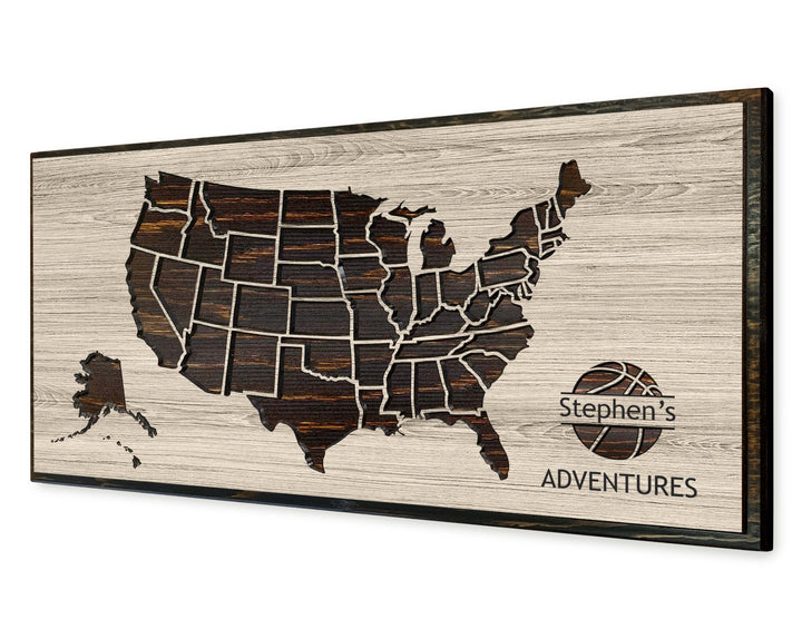 Basketball Push Pin US Map