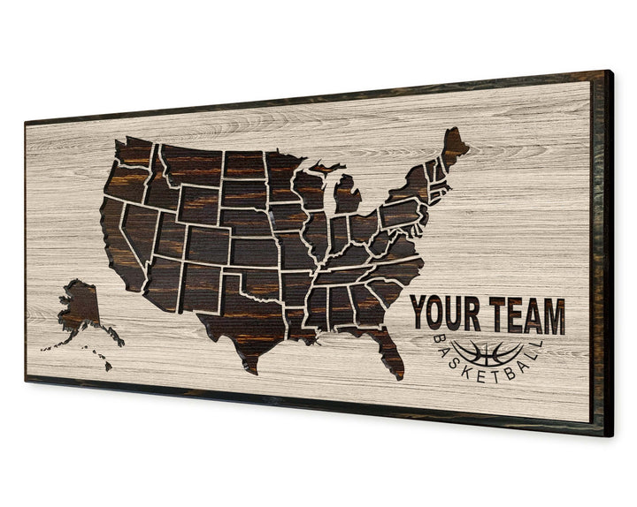 Basketball Push Pin Travel Map