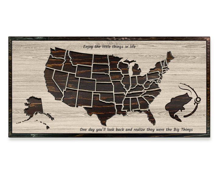 Bass Fishing Push Pin Map