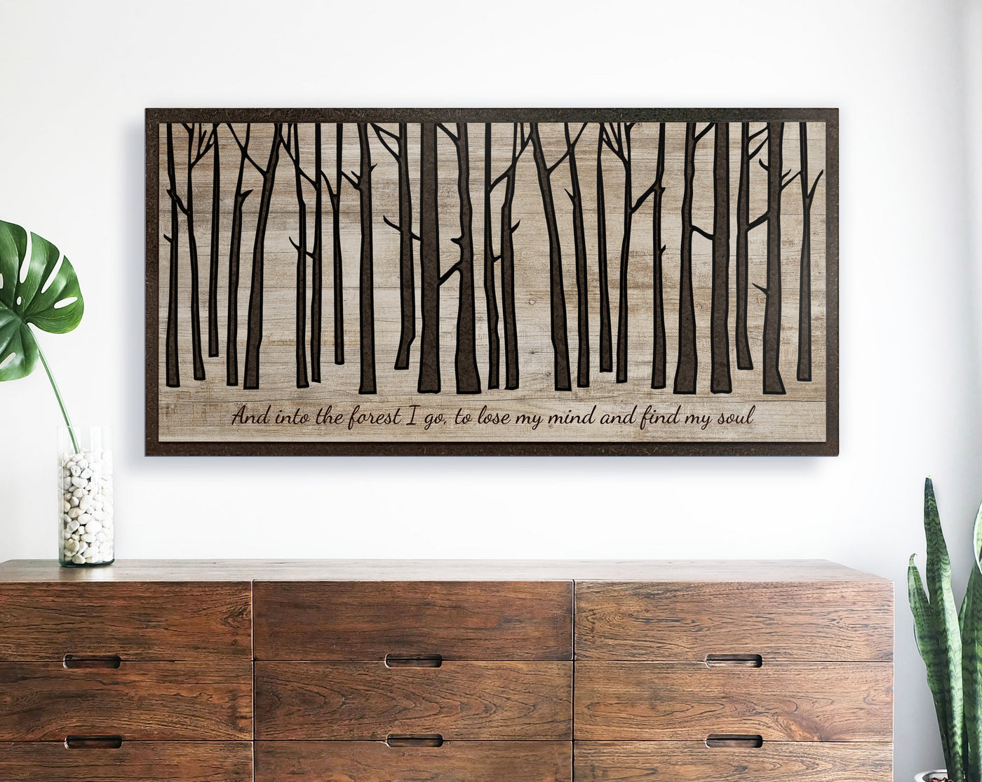 birch tree wood wall art