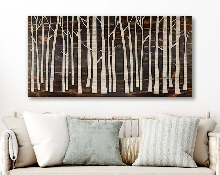 birch tree wood wall art and nature art