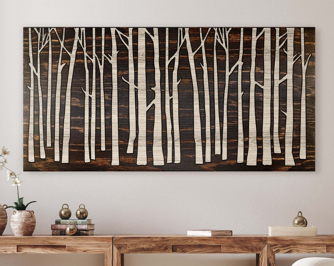 birch tree wood wall art and nature art