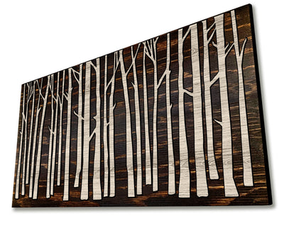 birch tree wood wall art and nature art