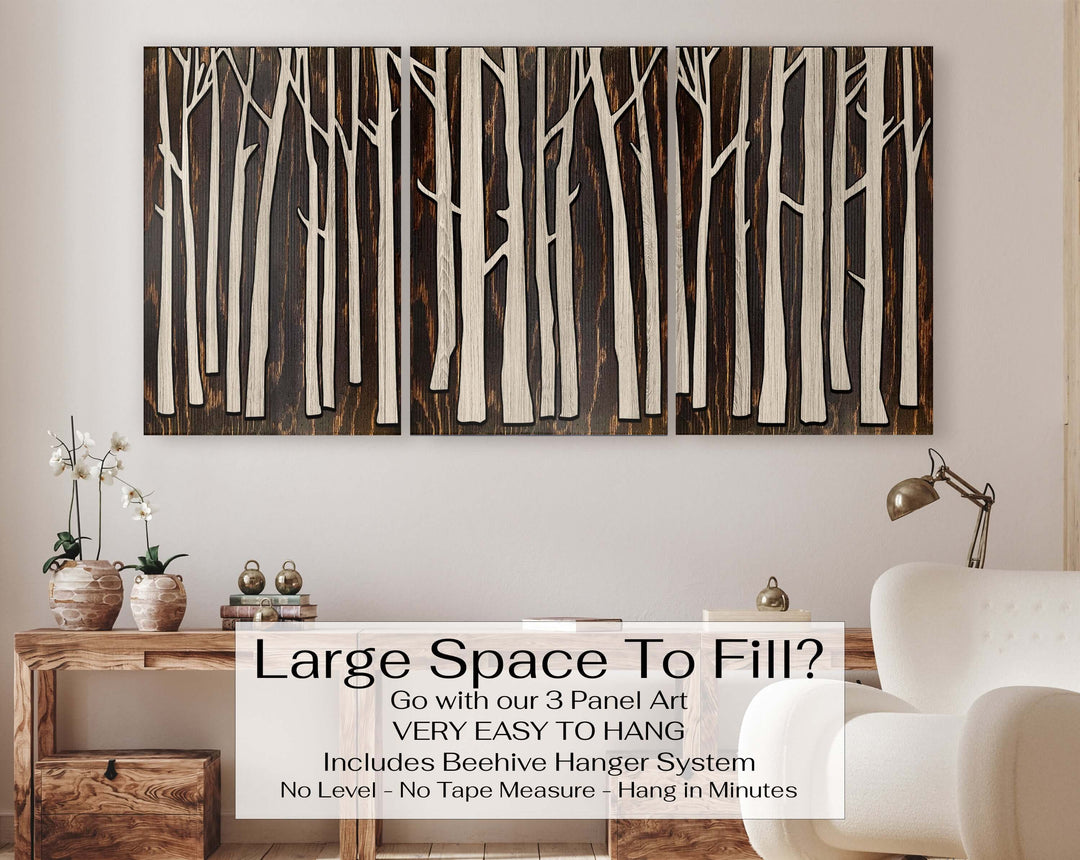 birch tree wood wall art and nature art