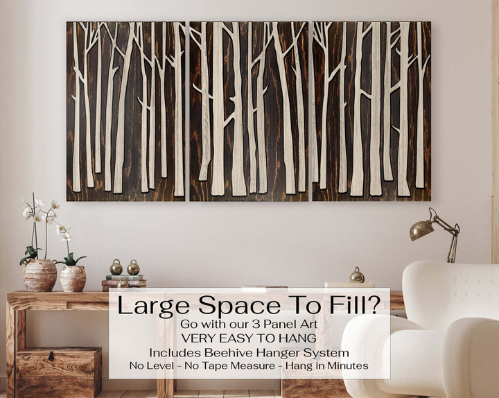 birch tree wood wall art and nature art