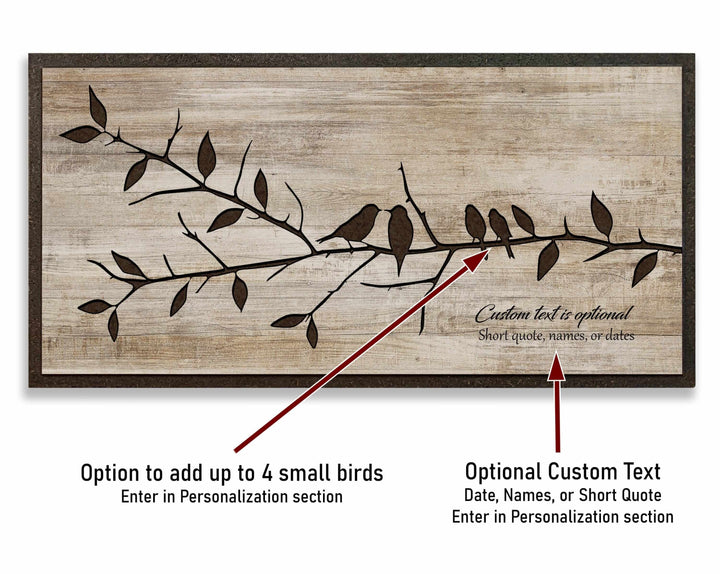 Carved Wood Wall Art Love Birds Modern Farmhouse Sign