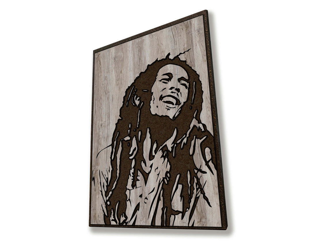 bob marley wood wall art
