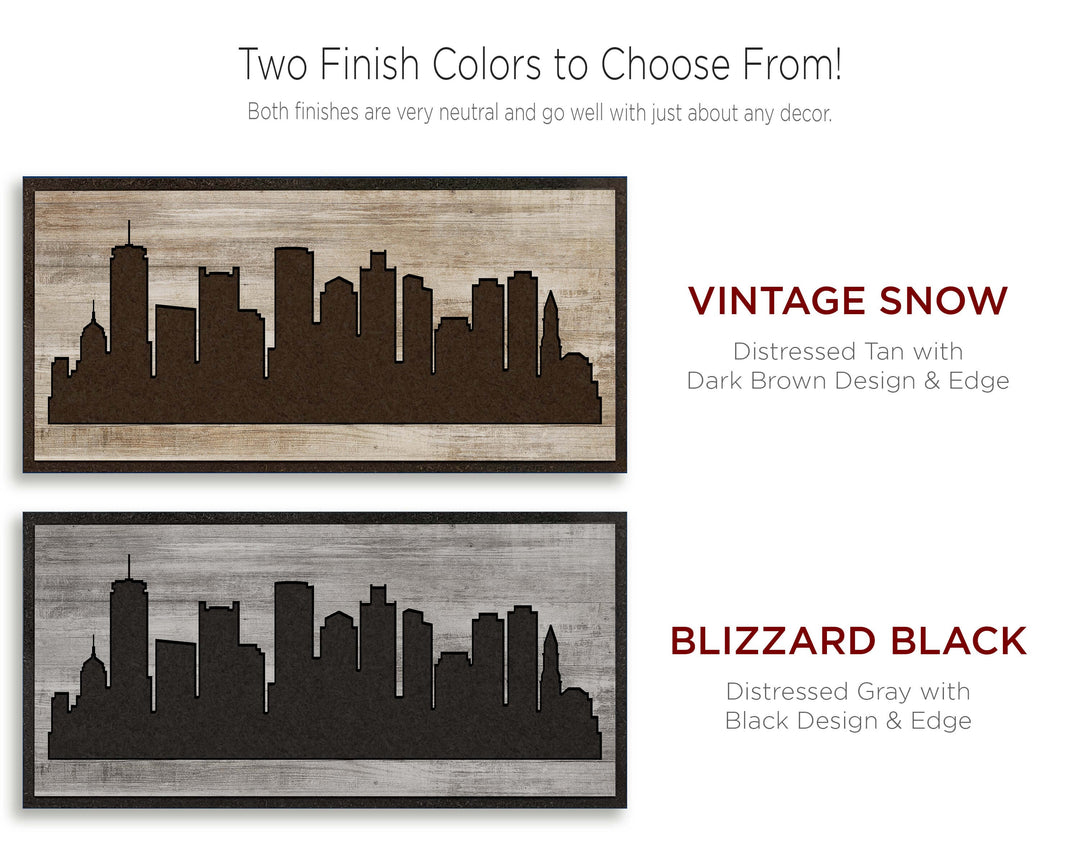 Boston, Massachusetts City Skyline Color Option