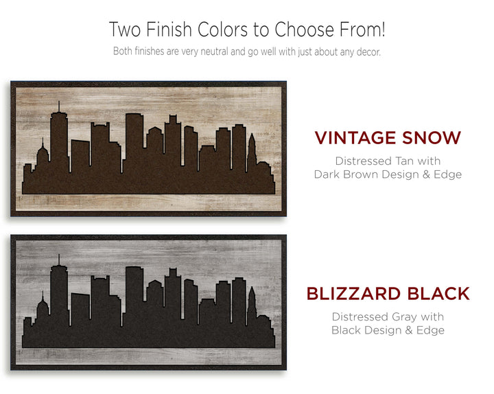 Boston, Massachusetts City Skyline Color Option