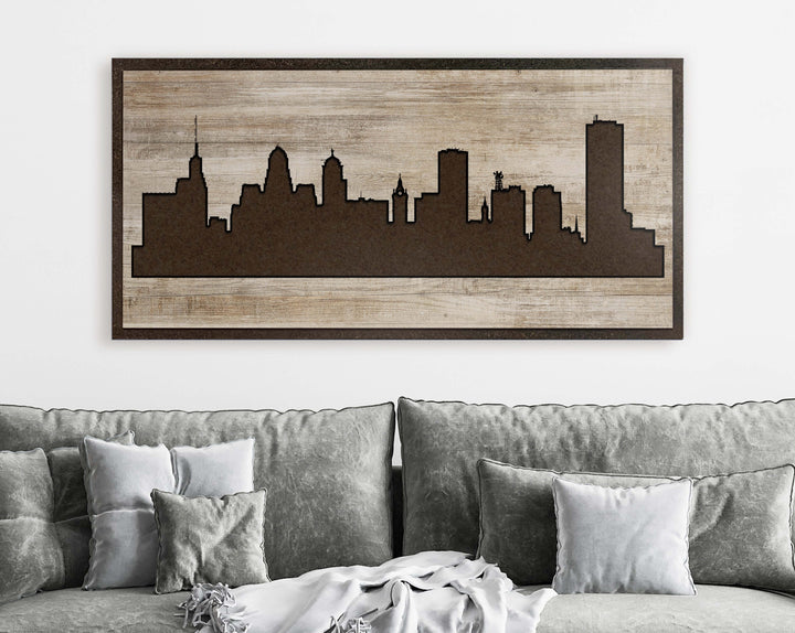 Buffalo, New York City Skyline Wood Wall Art