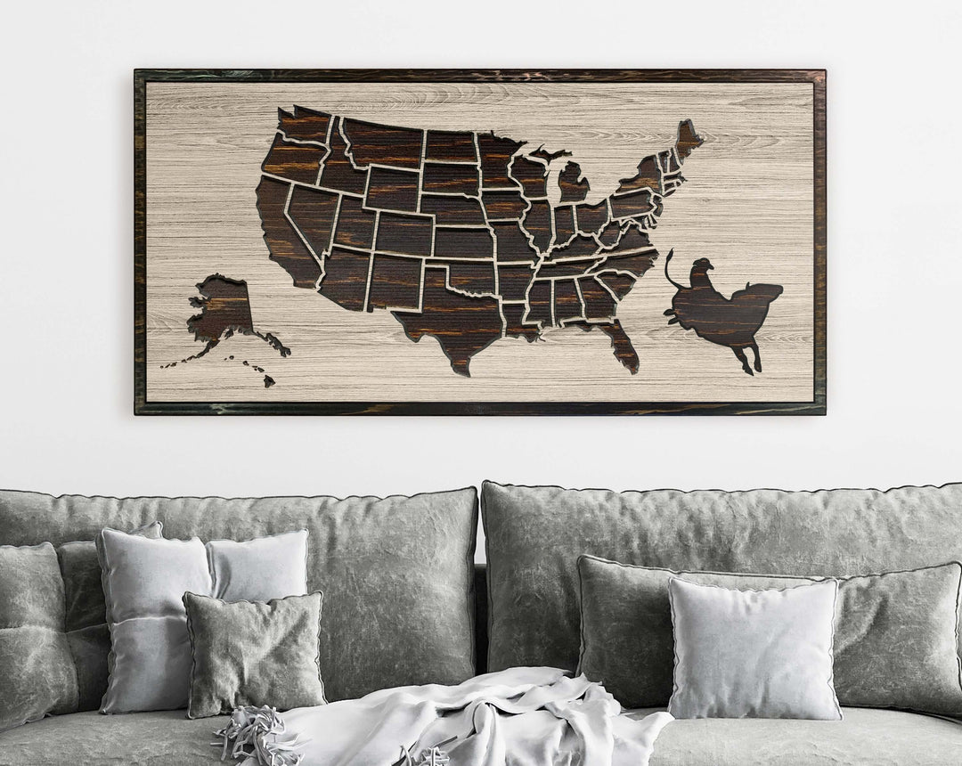 Bull Riding US Pin Map Picture