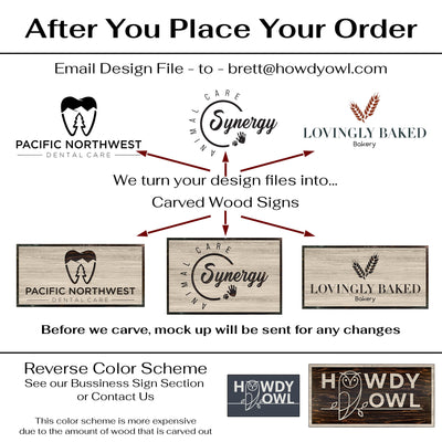 Custom Business Signs Carved into Wood made with your company logo