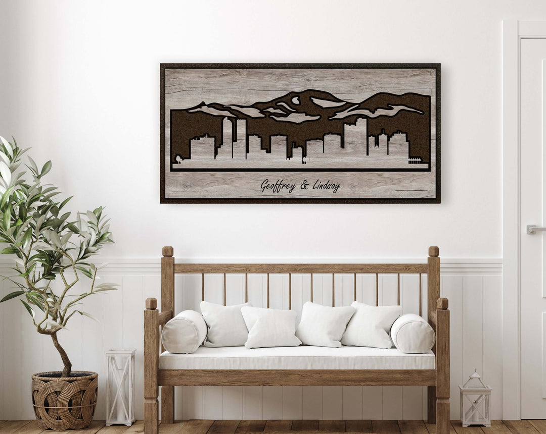 Denver Colorado Skyline Wood Wall Art