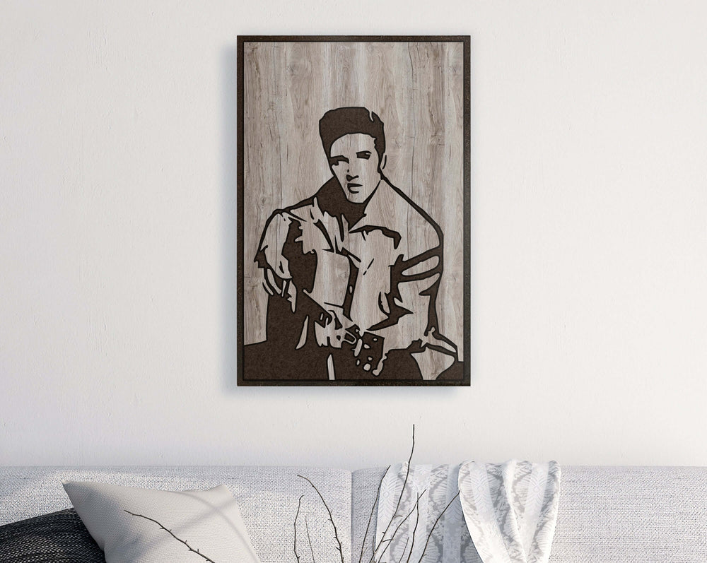 elvis presley wood wall art