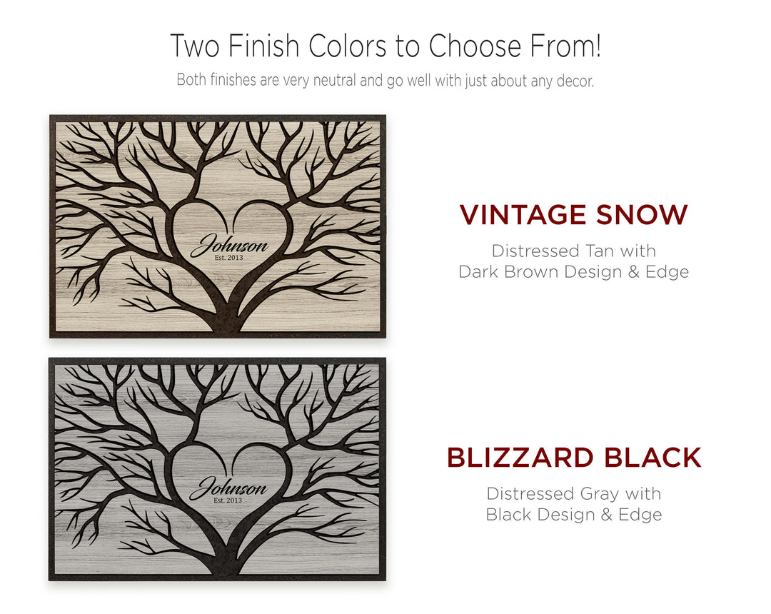 Family Name Sign | Abstract Tree Wood Wall Art Howdy Owl 