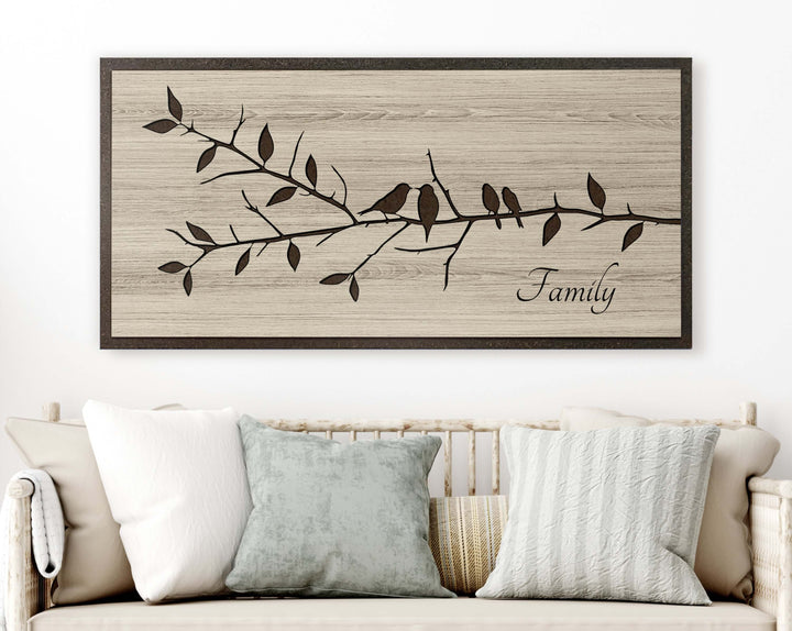 Carved Wood Wall Art Love Birds Modern Farmhouse Sign