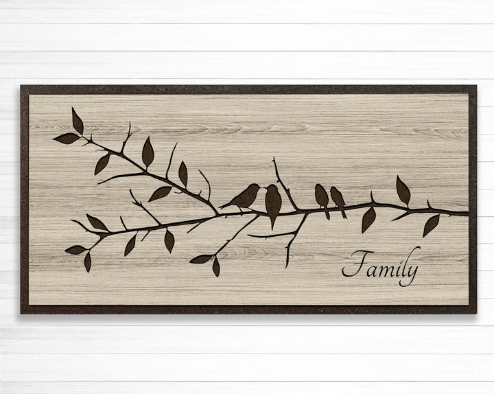 Carved Wood Wall Art Love Birds Modern Farmhouse Sign