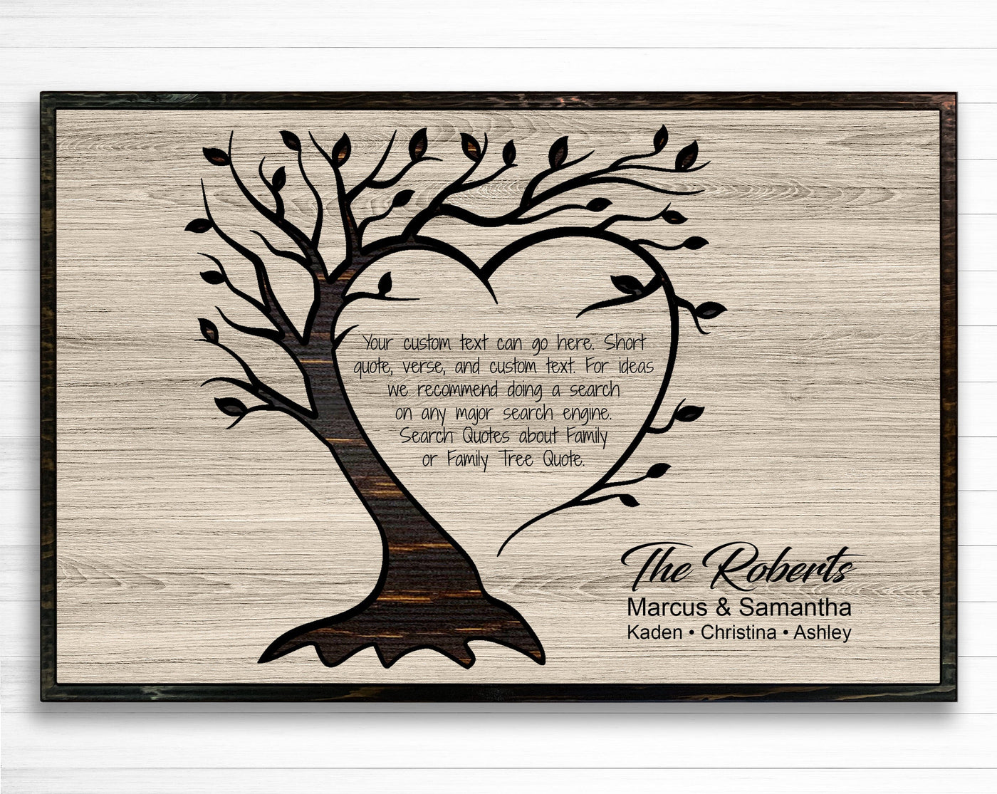 Family Tree Last Name Sign - custom personalized family name sign
