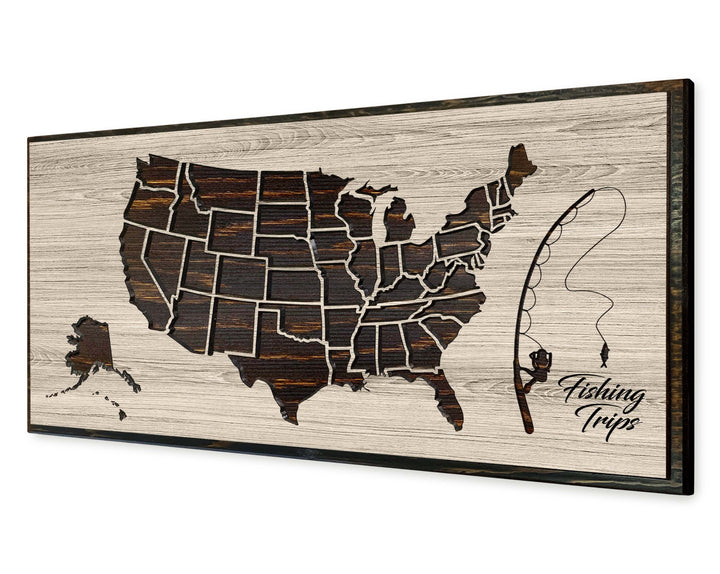 US Map to Mark Fishing Travels