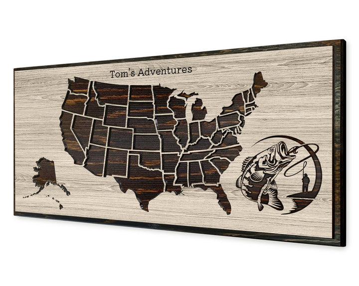 Fly Fishing US Push Pin Map