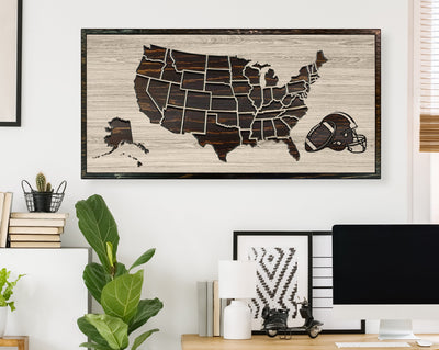 US Football Map Picture Art