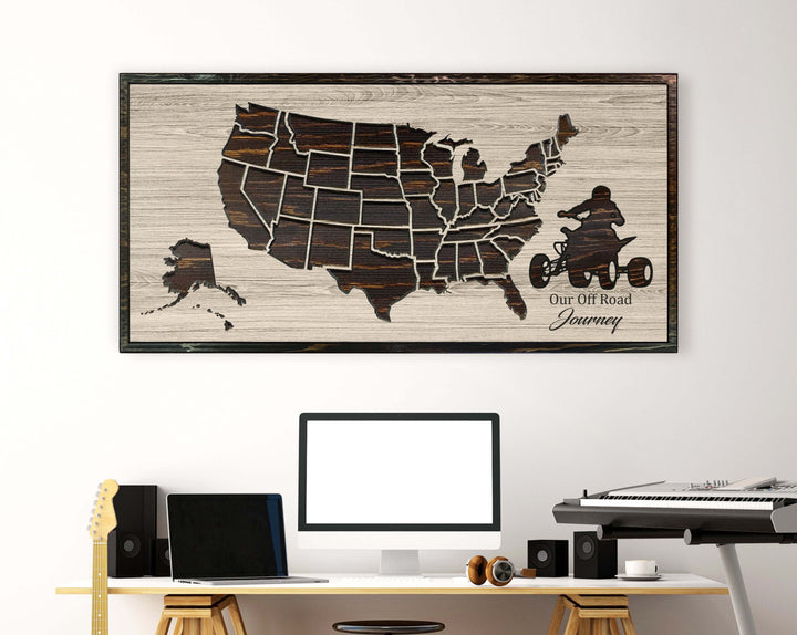 4 Wheeler Push Pin Map Picture