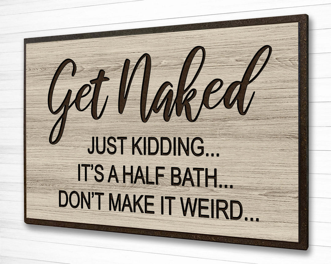 Bathroom Wall Decor - Rustic Vintage Wood Farmhouse Sign