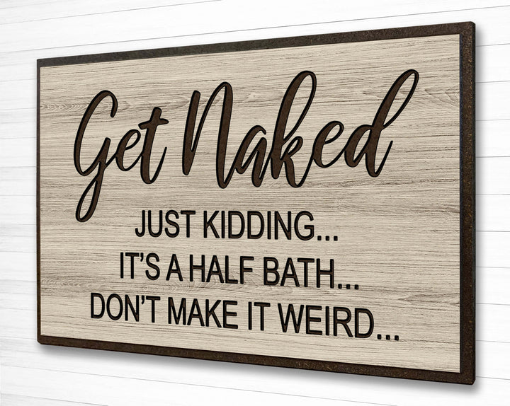 Bathroom Wall Decor - Rustic Vintage Wood Farmhouse Sign
