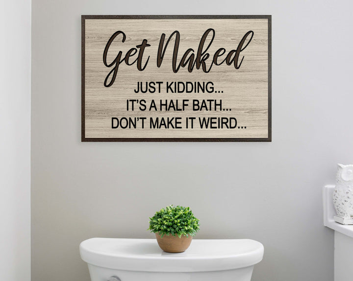 Bathroom Wall Decor - Rustic Vintage Wood Farmhouse Sign
