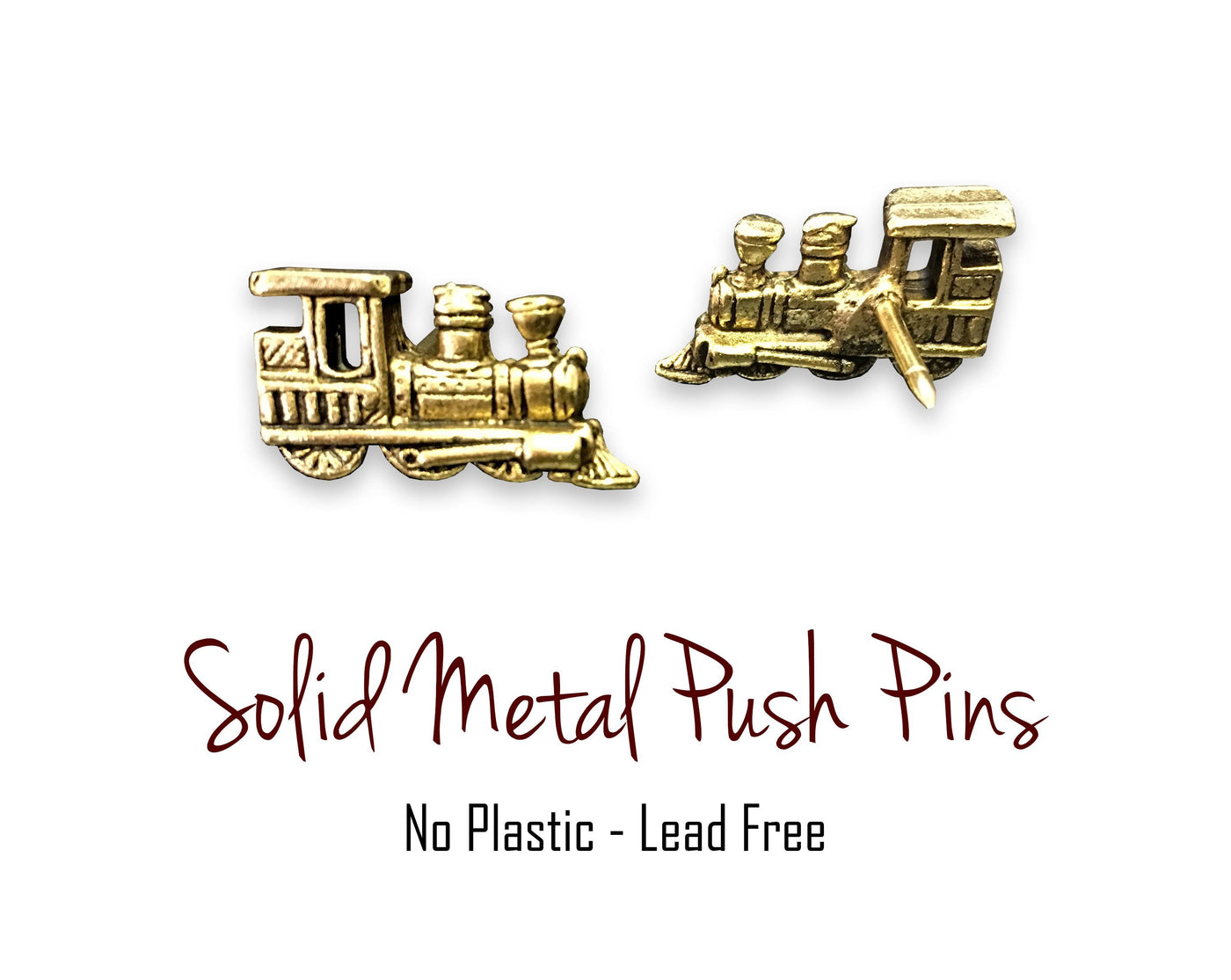 Push Pins - Gold Train Push Pins
