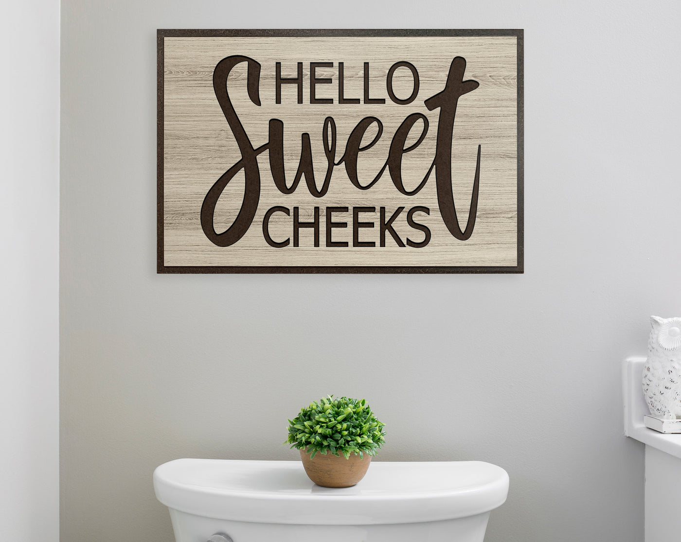bathroom-wall-decor-hellow-sweet-cheeks-wood-farmhouse-signs for Free Printable Farmhouse Bathroom Signs Bathroom Wall Decor - Hellow Sweet Cheeks - Wood Farmhouse Signs for Free Printable Farmhouse Bathroom Signs