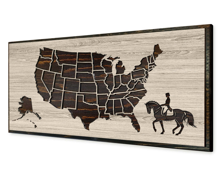 Horse Riding Push Pin Map