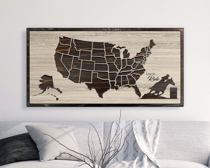 Barrel Racing US Map Picture