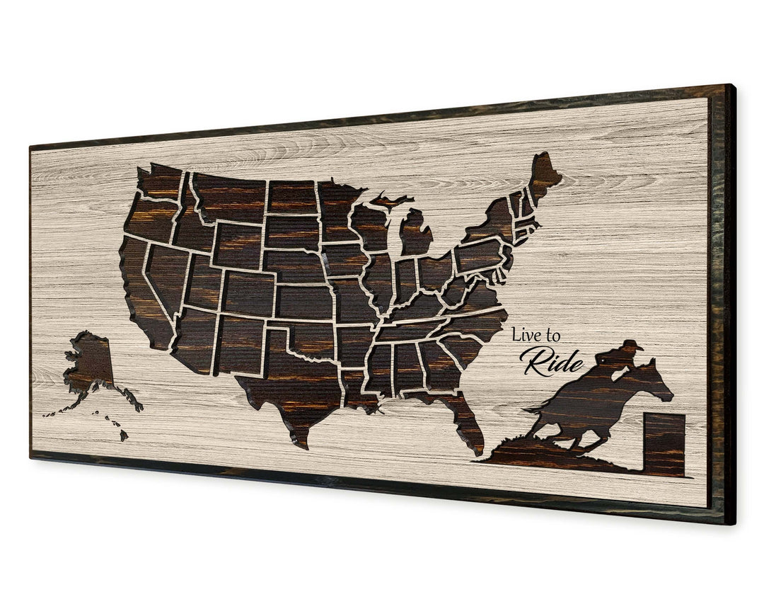 Barrel Racing US Push Pin Map