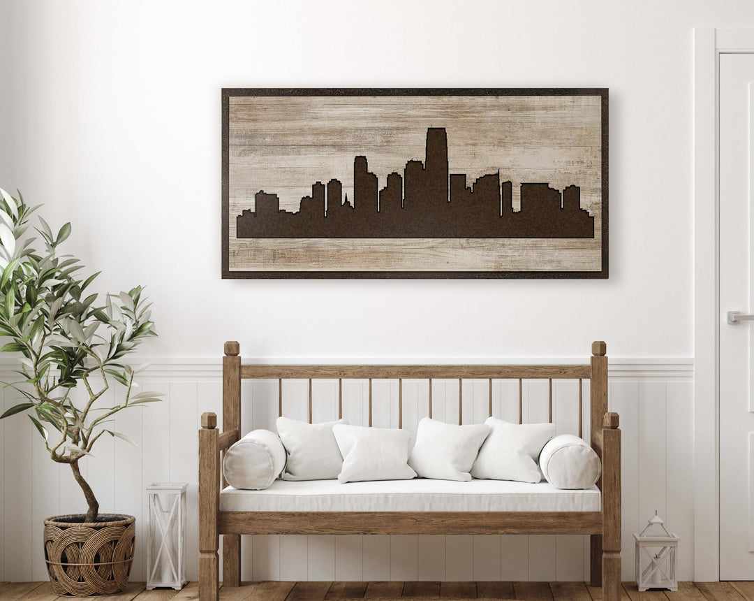 Jersey City, New Jersey City Skyline Wood Wall Art