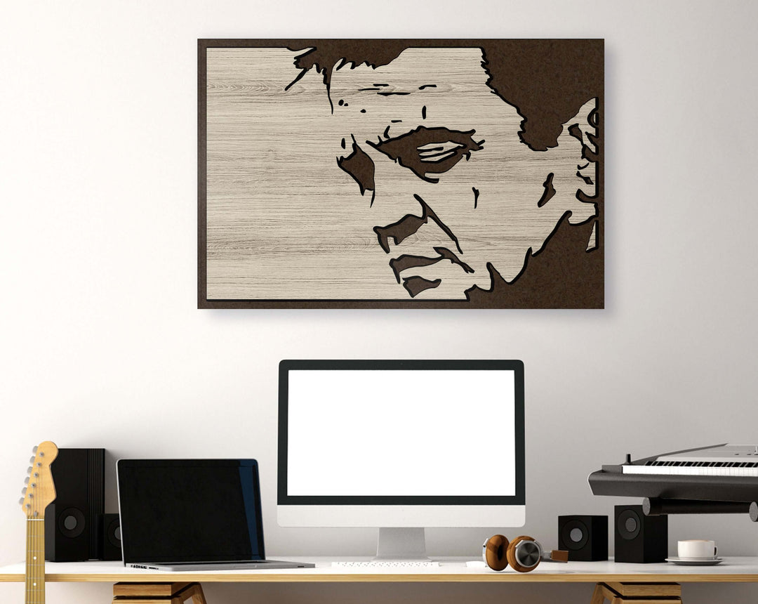 johnny cash wood wall art