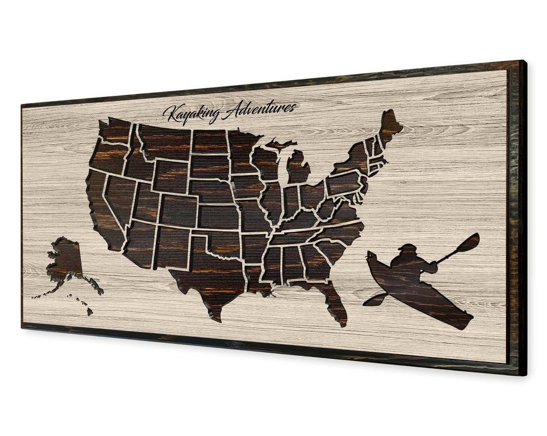 Kayak Push Pin Travel Map