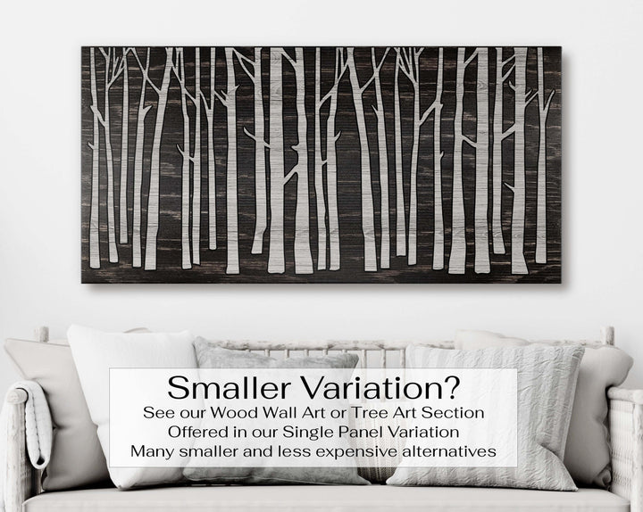 Large Birch Tree Wood Wall Art Carved