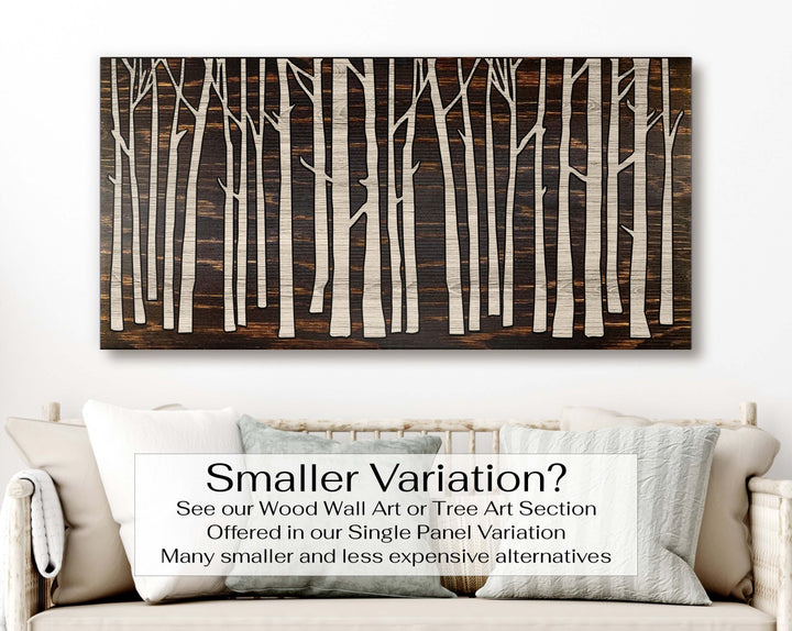 Large Birch Tree Wood Wall Art Carved