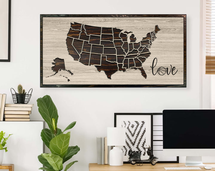 Love Basketball Map Art