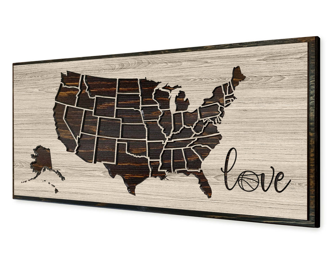 Basketball Push Pin US Map
