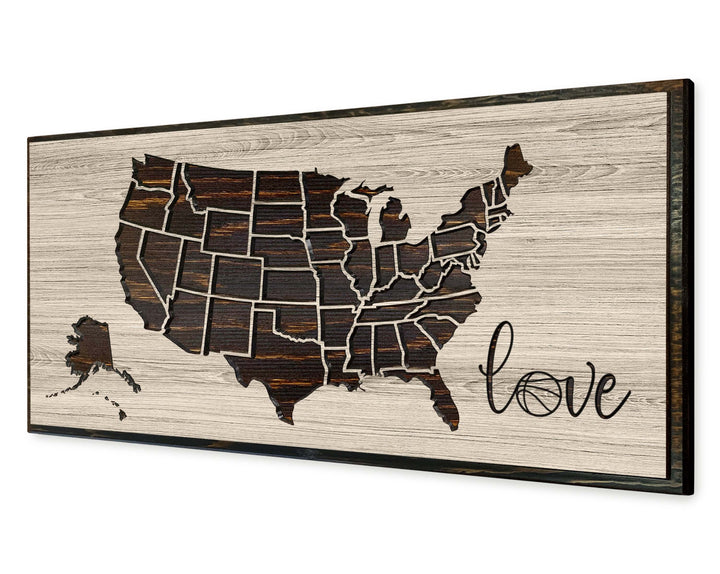 Basketball Push Pin US Map