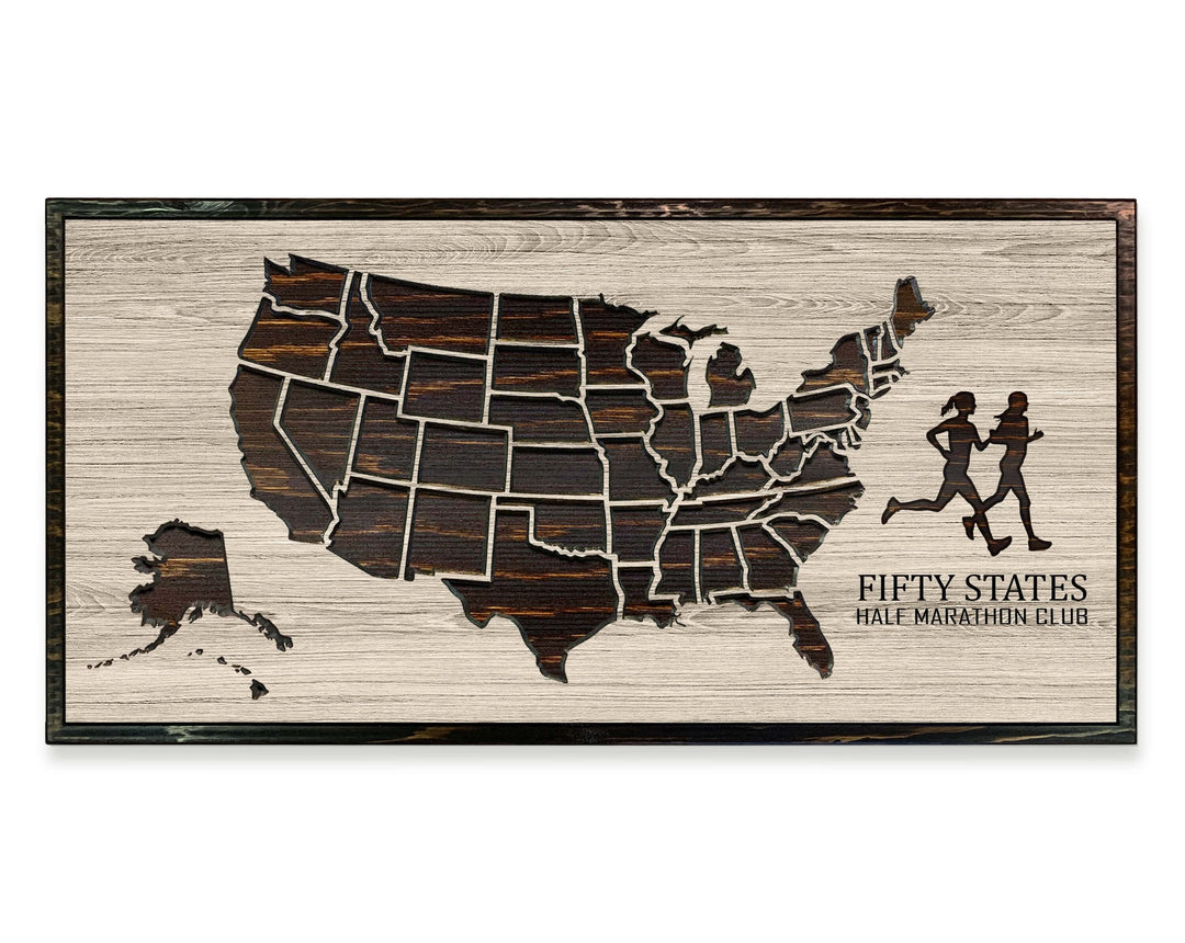 half marathon running map wall art
