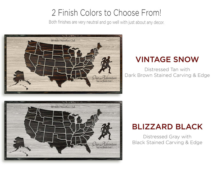 Marathon Running Push Pin Map
