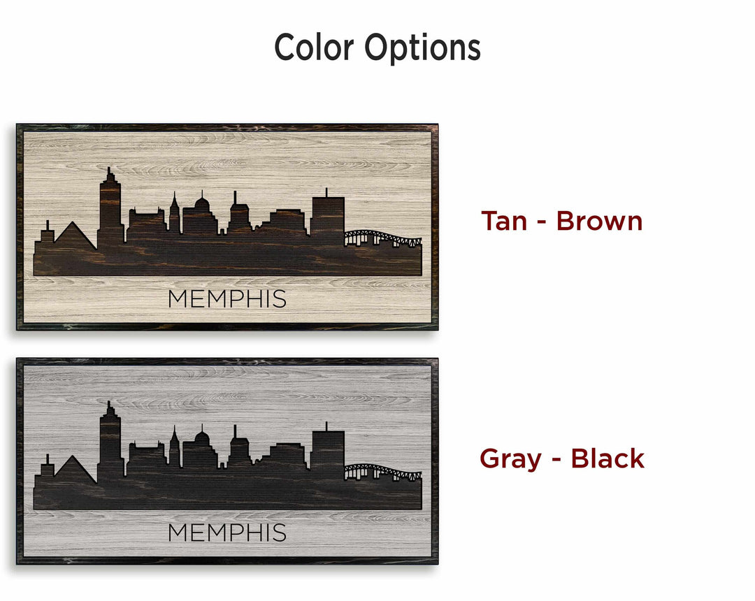 Memphis Tennessee City Skyline Custom Wood Wall Art Carved with CNC Machine