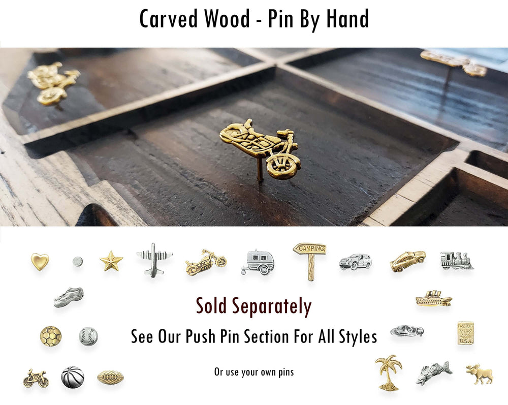 Motorcycle Rider Gifts - US Push Pin Map